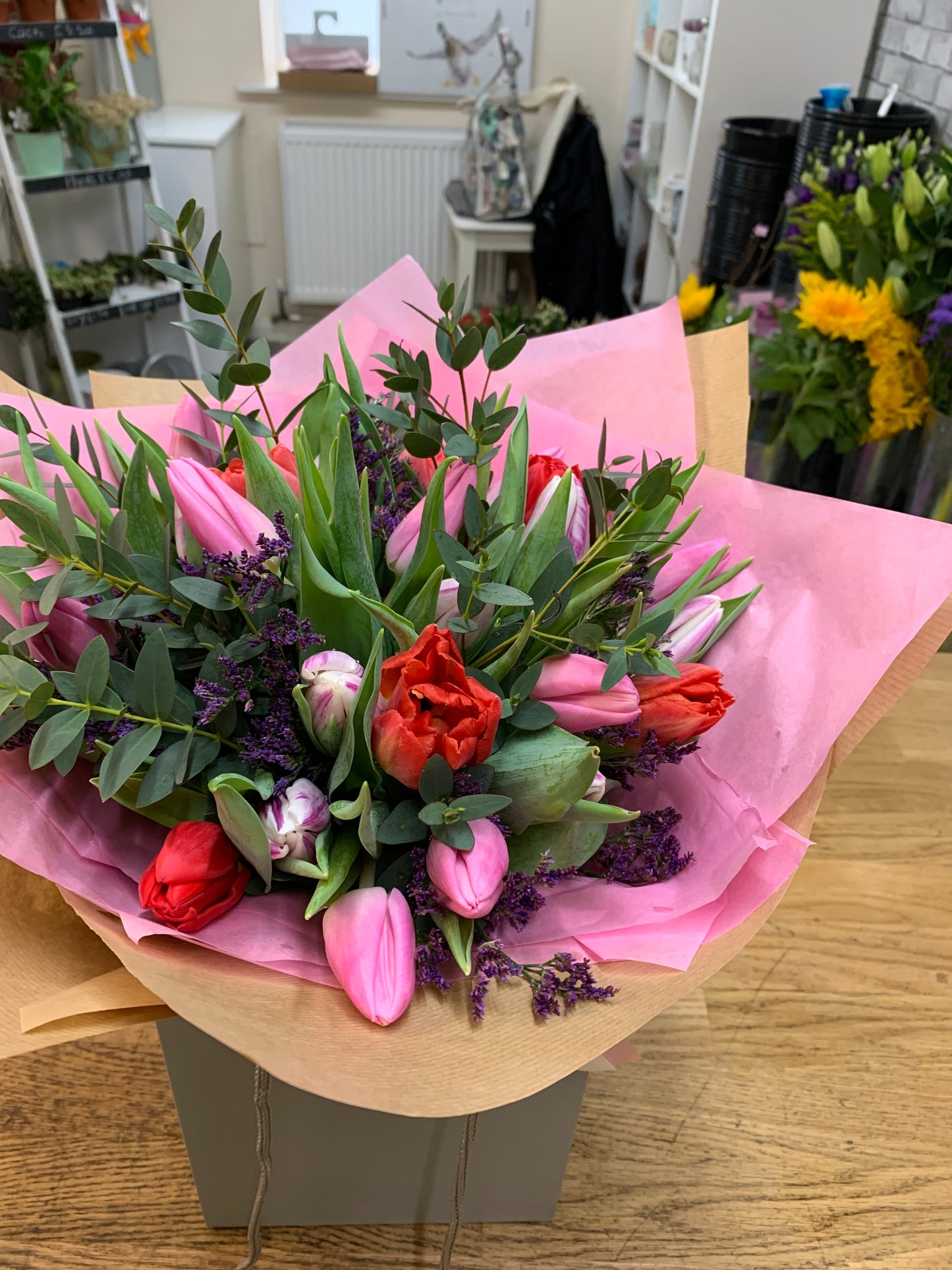 Valentine tulip bouquet