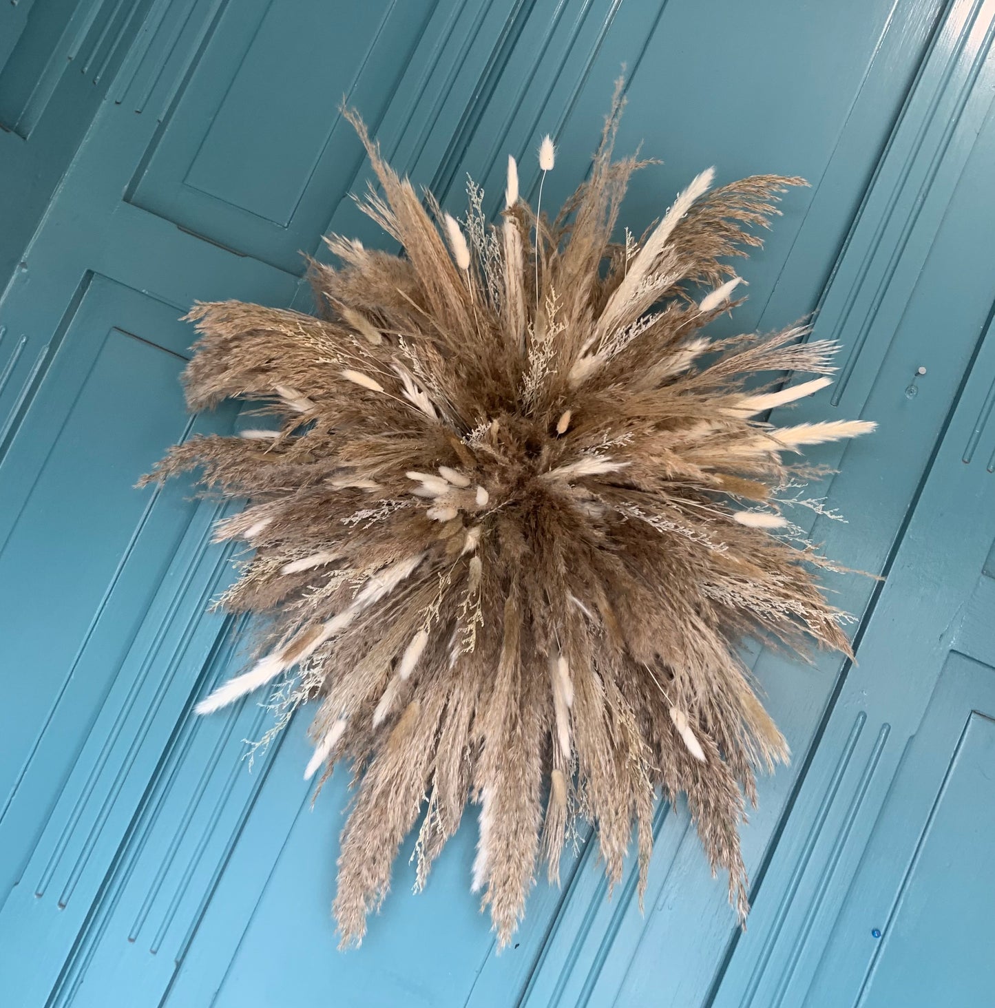 Dried Pampas wall installation