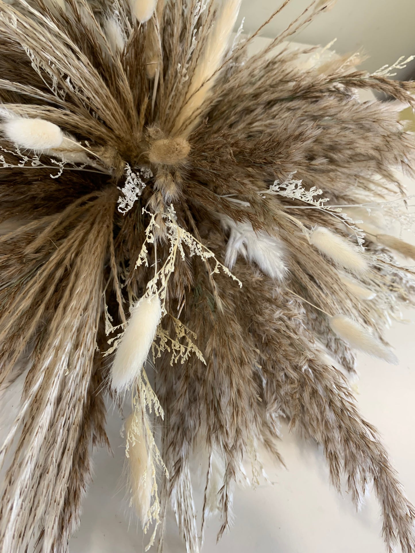Dried Pampas wall installation